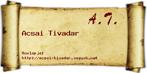 Acsai Tivadar névjegykártya