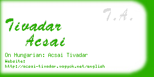 tivadar acsai business card